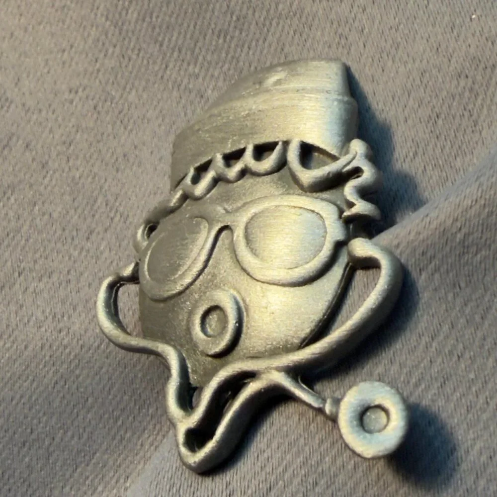 Medical Professional Brooch AJC Silver Tone Doctor Nurse Vintage 2”